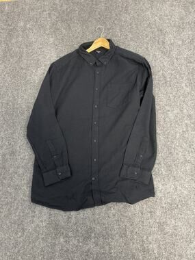 Limited Edition Shirt Mens 3XL Blue Knit Button Up Long Sleeve Solid Cotton N210